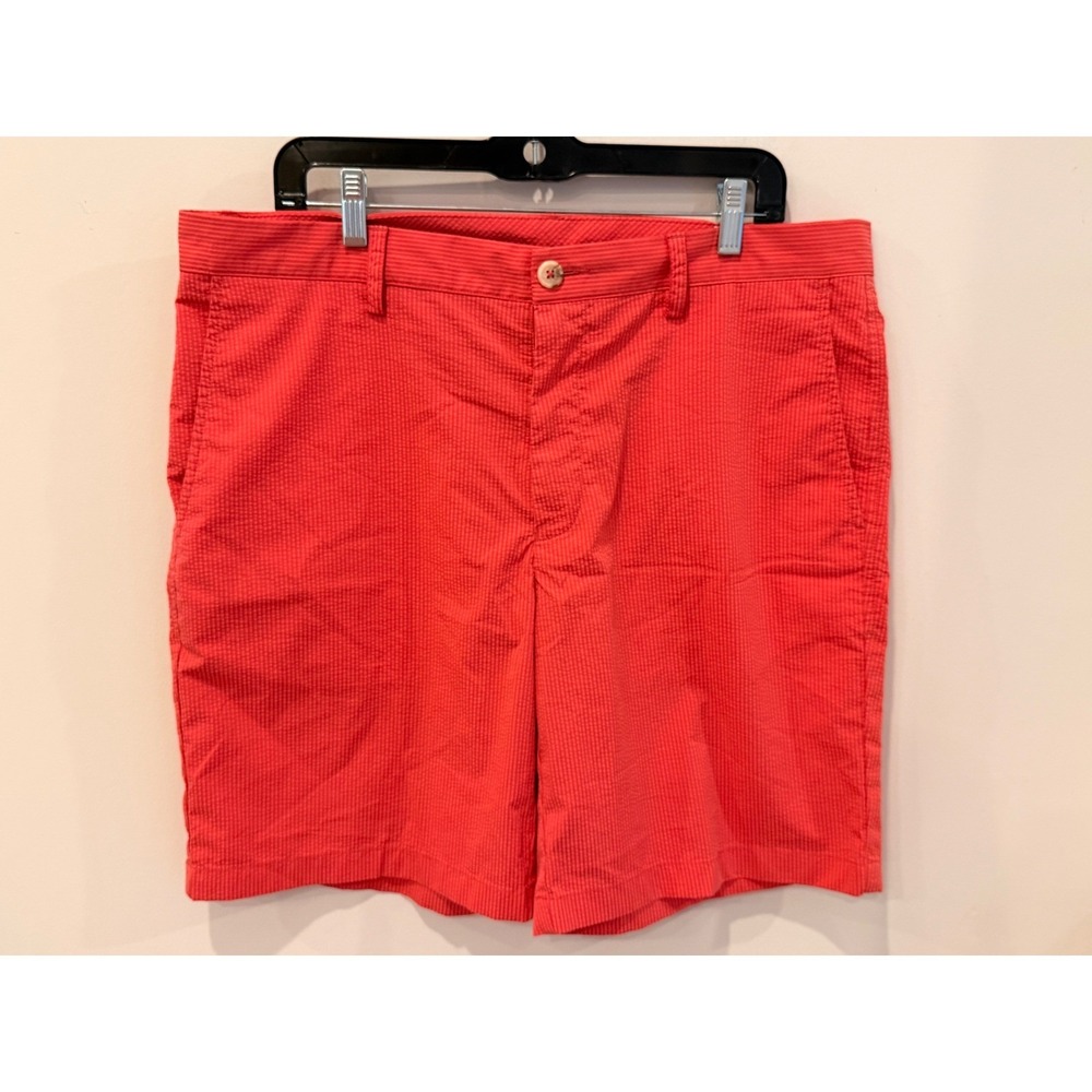 Southern Tide Mens Red Seersucker Shorts Striped W36 Skipjack Coastal Casual